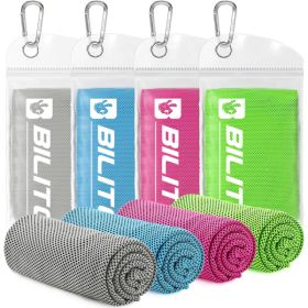 Superfiber Ice Towel Neck, Soft Breathable Cold Towel Cooling, Yoga, Sports, Golf, Gym, Camping, Running, Fitness, Exercise And More Activities, 4 Pac