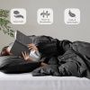Full/Queen size Pre-Washed Pleated Microfiber Comforter Set in Black