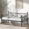 Twin size Classic Heavy Duty Metal Day Bed Frame in Black Finish