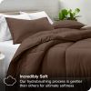 Full size 3-Piece Down Alternative Microfiber Comforter Set in Chocolate Brown