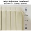 Full size Beige Upholstered Platform Bed Frame with Headboard