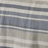 Full/Queen size Navy Blue Tan Cream Chevron Stripe Lightweight Cotton Blanket