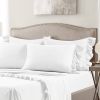 Kingn size 6-Piece White Microfiber Sheet Set with Ruffled Edges