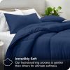 Queen size Super Soft Down Alternative Comforter Set in Navy Blue