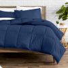 Twin/Twin XL size Super Soft Down Alternative Comforter Set in Navy Blue