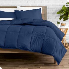 Twin/Twin XL size Super Soft Down Alternative Comforter Set in Navy Blue