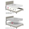 Queen size Gold Metal Canopy Bed with Upholstered Button-Tufted Headboard