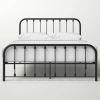 Queen Classic Black Metal Bed Frame with Rounded Corners Headboard and Footboard