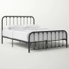 Queen Classic Black Metal Bed Frame with Rounded Corners Headboard and Footboard