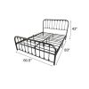 Queen Classic Black Metal Bed Frame with Rounded Corners Headboard and Footboard