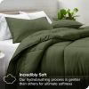 Queen size Hypoallergenic Down Alternative Comforter Set in Olive Green