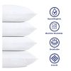 Set of 4 - Standard size Down Alternative Pillows - Machine Washable