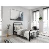 Twin size Farmhouse Black Metal Bed Frame with Rounded Headboard Footboard