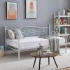 Twin size Classic Heavy Duty Steel Day Bed Frame in White Metal Finish