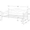 Twin size Classic Heavy Duty Steel Day Bed Frame in White Metal Finish