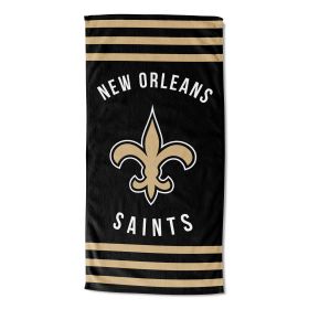 Saints OFFICIAL NFL "Stripes" Beach Towel; 30" x 60"