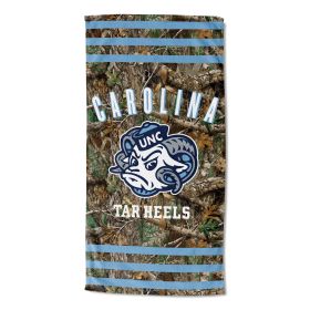 UNC OFFICIAL NCAA Realtree "Stripes" Beach Towel; 30" x 60"