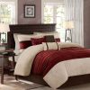 7 PC Pieced Faux Suede Comforter Set Red Queen
