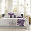 Printed Cotton Sateen Comforter Set Taupe Grey/Purple Twin/Twin XL