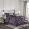 7 Piece Tufted Comforter Set Plum Cal King