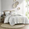 Cotton Printed Comforter Set with Chenille Ivory King/Cal King