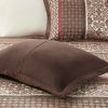 5 Piece Jacquard Quilt Set with Throw Pillows Red Full/Queen