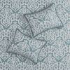 8 Piece Jacquard Comforter Set Aqua/Silver Queen