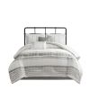 6 Piece Cotton Jacquard Oversized Comforter Set White/Grey King