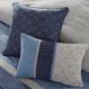 7 Piece Microsuede Comforter Set Navy King