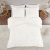 3 Piece Tufted Cotton Chenille Floral Duvet Cover Set