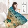 Tropical Baby Sea Turtle Flannel Fleece Blanket 3D Ocean Waves Flannel Soft Plush Throw Blanket Cozy Blankets for Bed Chair Car Sofa Couch Bedroom 130