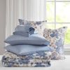 Floral Comforter Set with Bed Sheets Blue Full