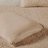 3 Piece Split Corner Pleated Quilted Bedspread Khaki Queen