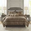 7 Piece Jacquard Comforter Set Brown/Gold Cal King