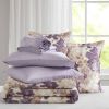 Floral Comforter Set with Bed Sheets Taupe King