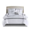 8 Piece Embroidered Comforter Set White Cal King
