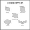 Embroidered 8 Piece Comforter Set Neutral Cal King