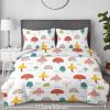 3 pcs Kids Mushroom & Rainbow Comforter Set, Ultra-Soft Microfiber, All-Season Bedding for Boys & Girls