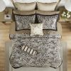 12 Piece Comforter Set with Cotton Bed Sheets Black Queen