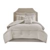Embroidered 8 Piece Comforter Set Neutral Cal King