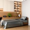 Satin Bed Sheets, Twin Size Sheets Set, 3 Pcs Silky Bedding Set with 15 Inches Deep Pocket for Mattress (Twin, Grey)