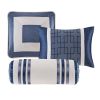 7 Piece Comforter Set Navy Queen