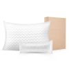Bed Pillow for Sleeping, King Size Luxury Quality Hotel Pillow with Memory Foam Fill, Supportive & Adjustable, Includes Natural Firber Pillowcase