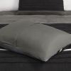 7 PC Pieced Faux Suede Comforter Set Black Cal King