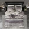 7 Piece Jacquard Comforter Set Purple King