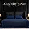 Bedding Full Bed Sheets Set - 4 Piece Bedding - Brushed Microfiber - Shrinkage and Fade Resistant - Easy Care (Full, Navy Blue)