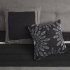 7 PC Pieced Faux Suede Comforter Set Black King