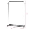 Black Modern Garment Rack Clothes Hanging Rod with Lockable Wheels