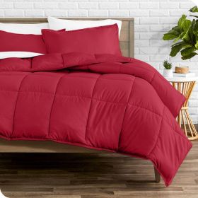 Queen Size All Season Super Soft Down Alternative Comforter Set Red