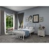 Twin White Metal Bed Frame with Slatted Rounded Corners Headboard and Footboard